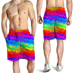 Rainbow Palm Tree Pattern Print Men's Shorts