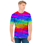 Rainbow Palm Tree Pattern Print Men's T-Shirt