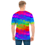 Rainbow Palm Tree Pattern Print Men's T-Shirt