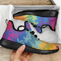 Rainbow Palm Tree Pattern Print Mesh Knit Shoes