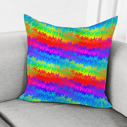 Rainbow Palm Tree Pattern Print Pillow Cover