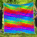 Rainbow Palm Tree Pattern Print Quilt