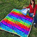 Rainbow Palm Tree Pattern Print Quilt