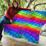 Rainbow Palm Tree Pattern Print Quilt