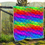 Rainbow Palm Tree Pattern Print Quilt