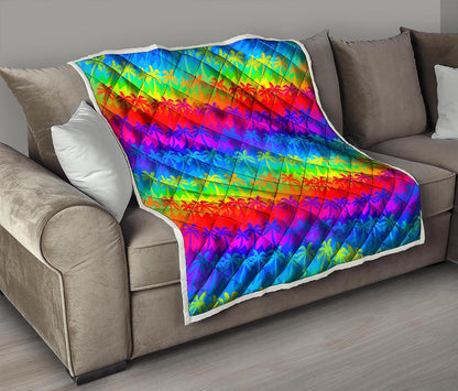 Rainbow Palm Tree Pattern Print Quilt