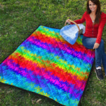 Rainbow Palm Tree Pattern Print Quilt