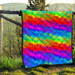 Rainbow Palm Tree Pattern Print Quilt