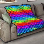Rainbow Palm Tree Pattern Print Quilt
