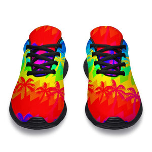 Rainbow Palm Tree Pattern Print Sport Shoes GearFrost