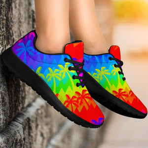 Rainbow Palm Tree Pattern Print Sport Shoes GearFrost