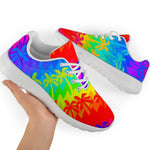 Rainbow Palm Tree Pattern Print Sport Shoes GearFrost