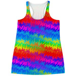 Rainbow Palm Tree Pattern Print Women's Racerback Tank Top
