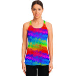 Rainbow Palm Tree Pattern Print Women's Racerback Tank Top