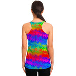 Rainbow Palm Tree Pattern Print Women's Racerback Tank Top