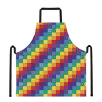Rainbow Patchwork Pattern Print Apron