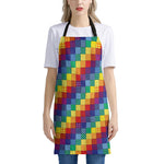 Rainbow Patchwork Pattern Print Apron