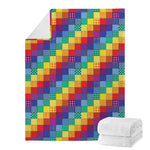 Rainbow Patchwork Pattern Print Blanket