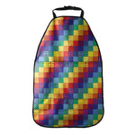 Rainbow Patchwork Pattern Print Car Seat Organizers