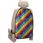 Rainbow Patchwork Pattern Print Car Seat Organizers