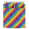 Rainbow Patchwork Pattern Print Duvet Cover Bedding Set