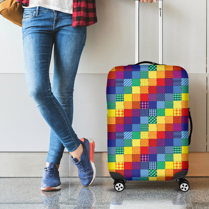 Rainbow Patchwork Pattern Print Luggage Cover