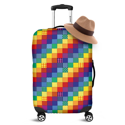 Rainbow Patchwork Pattern Print Luggage Cover