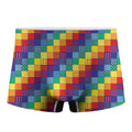 Rainbow Patchwork Pattern Print Men's Boxer Briefs