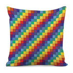 Rainbow Patchwork Pattern Print Pillow Cover
