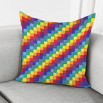 Rainbow Patchwork Pattern Print Pillow Cover