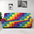 Rainbow Patchwork Pattern Print Sofa Cover