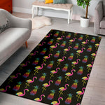 Rainbow Pineapple And Flamingo Print Area Rug