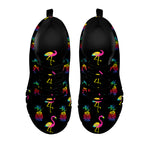 Rainbow Pineapple And Flamingo Print Black Sneakers