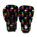Rainbow Pineapple And Flamingo Print Boxing Gloves