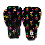 Rainbow Pineapple And Flamingo Print Boxing Gloves