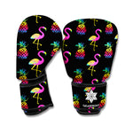 Rainbow Pineapple And Flamingo Print Boxing Gloves