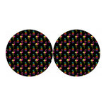 Rainbow Pineapple And Flamingo Print Car Coasters