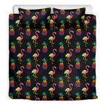 Rainbow Pineapple And Flamingo Print Duvet Cover Bedding Set