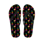Rainbow Pineapple And Flamingo Print Flip Flops