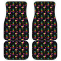Rainbow Pineapple And Flamingo Print Front and Back Car Floor Mats