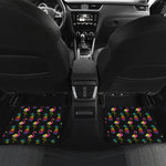 Rainbow Pineapple And Flamingo Print Front and Back Car Floor Mats