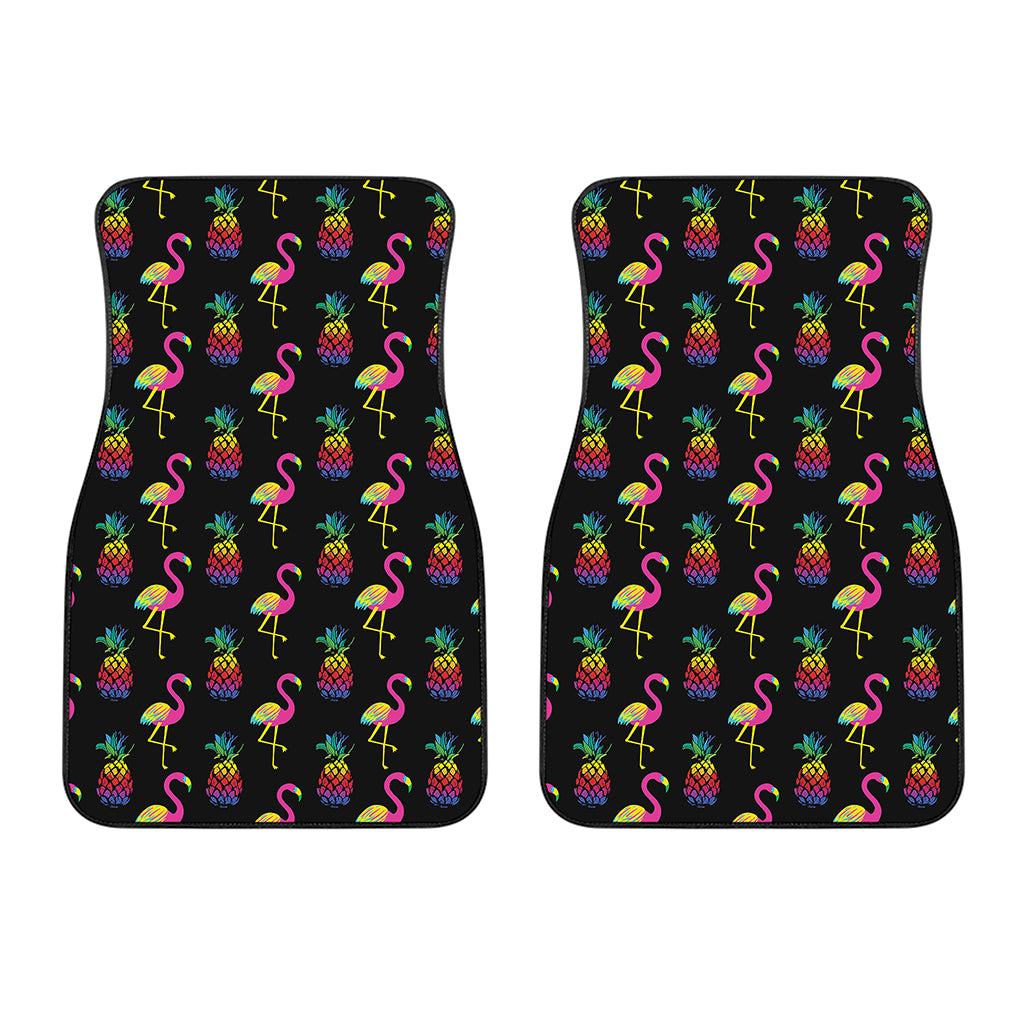 Rainbow Pineapple And Flamingo Print Front Car Floor Mats
