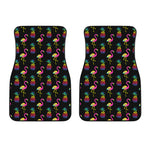 Rainbow Pineapple And Flamingo Print Front Car Floor Mats