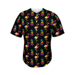 Rainbow Pineapple And Flamingo Print Men's Baseball Jersey