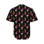 Rainbow Pineapple And Flamingo Print Men's Baseball Jersey
