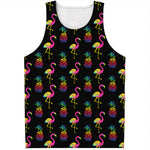 Rainbow Pineapple And Flamingo Print Men's Tank Top