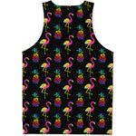 Rainbow Pineapple And Flamingo Print Men's Tank Top