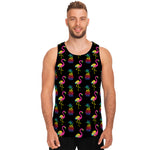 Rainbow Pineapple And Flamingo Print Men's Tank Top