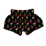 Rainbow Pineapple And Flamingo Print Muay Thai Boxing Shorts