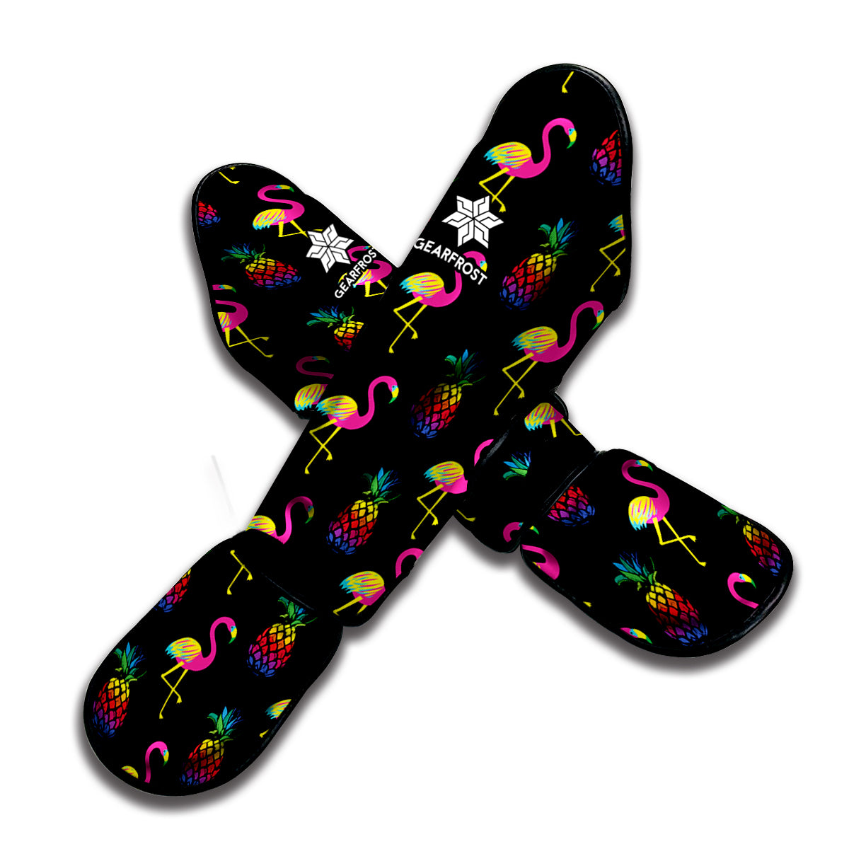 Rainbow Pineapple And Flamingo Print Muay Thai Shin Guard